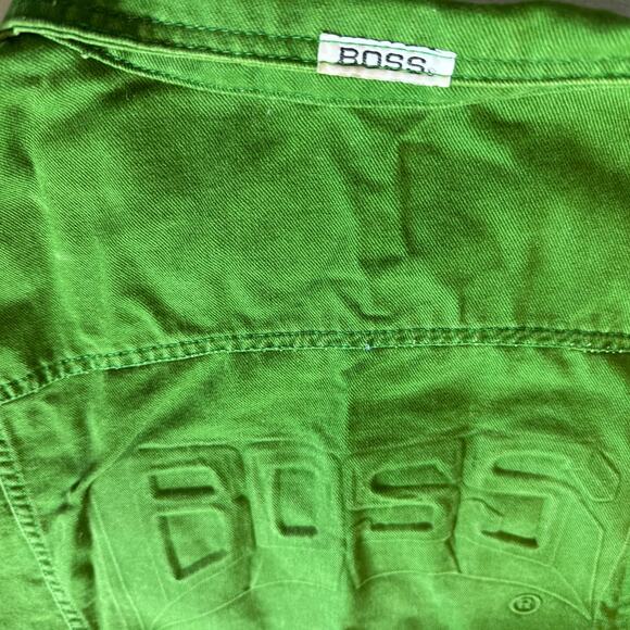 Boss Green Jean Jacket Men’s L 90s Trucker Bomber Style Cotton Denim "BOSS" - Picture 7 of 7